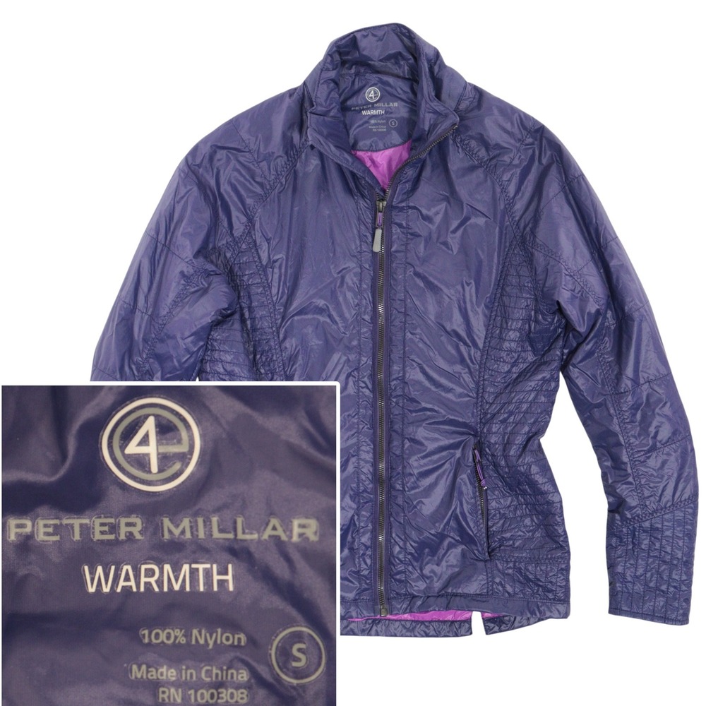 Peter Millar Warmth Jacket Quilted Lightweight Puffer Purple Nylon Women S